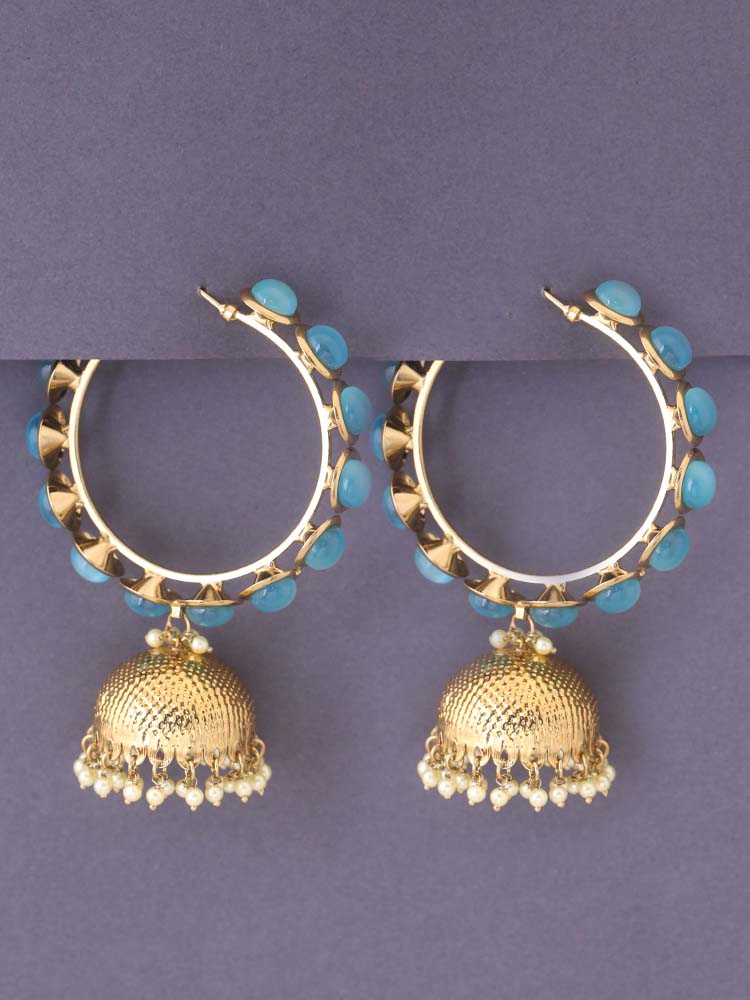 Turquoise Perry Ethnic Jhumkis
