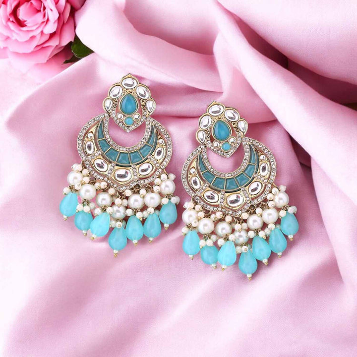 Turquoise Prinashi Chandbalis