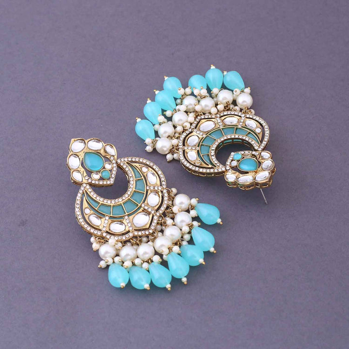 Turquoise Prinashi Chandbalis