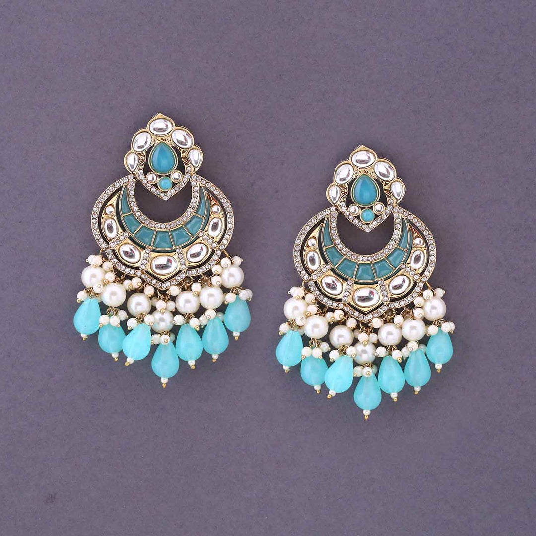 Turquoise Prinashi Chandbalis