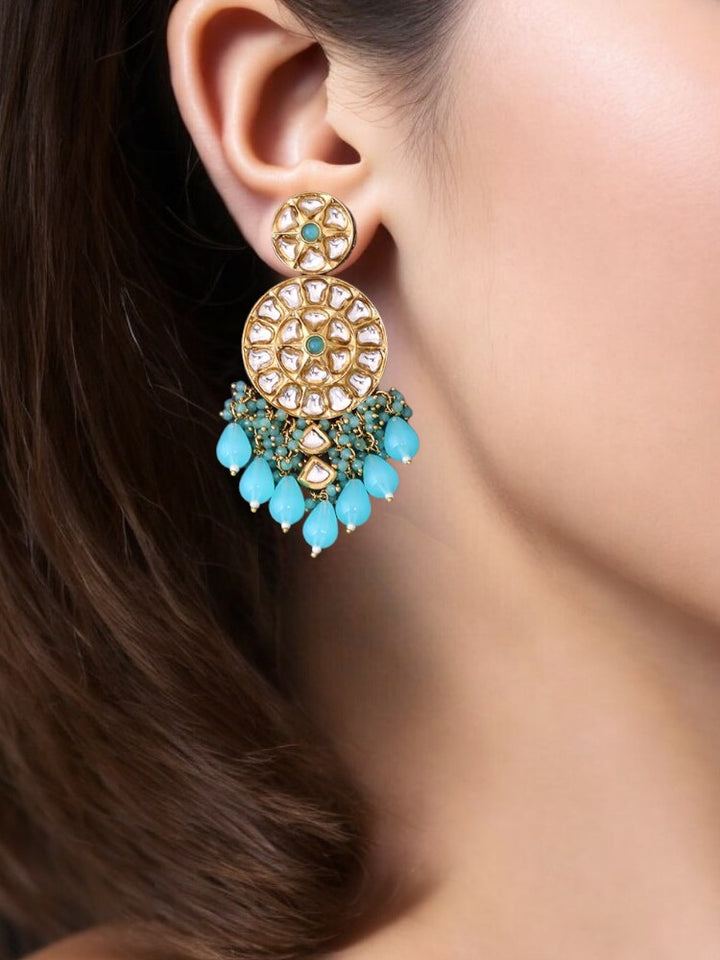 Turquoise Rachna Chandbalis