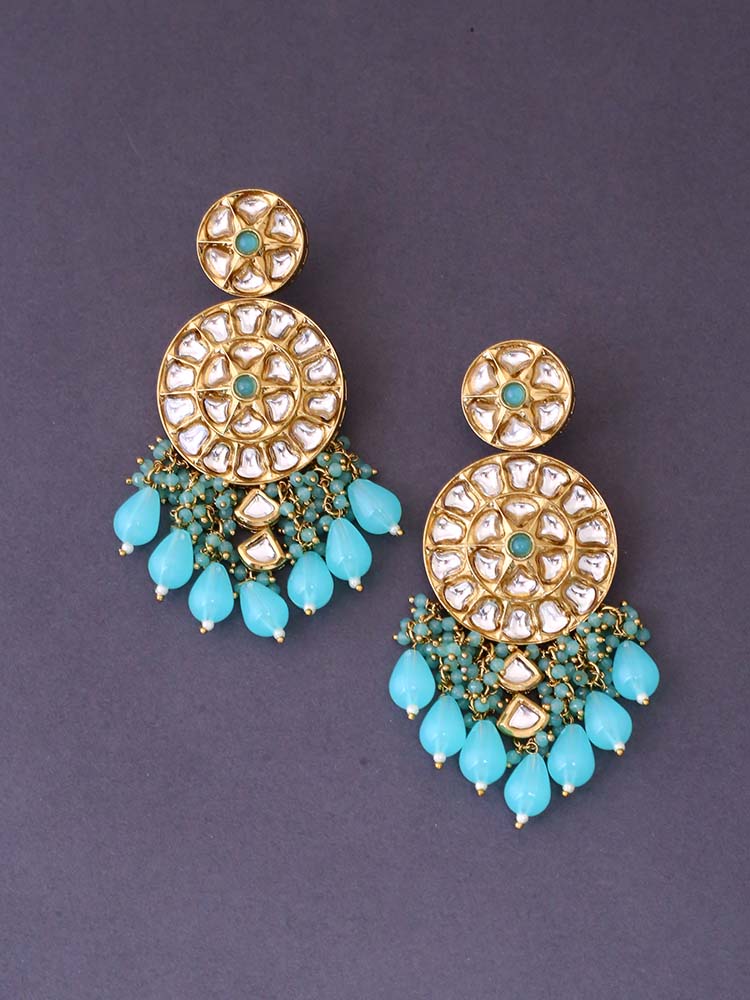 Turquoise Rachna Chandbalis