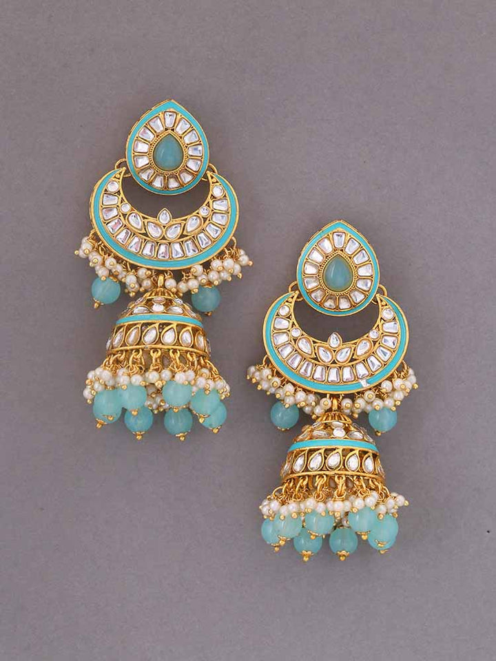 Turquoise Rohana Jhumkis
