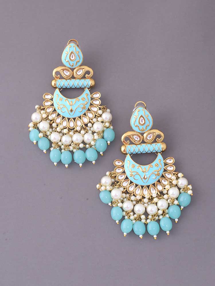 Turquoise Rohani Chandbalis