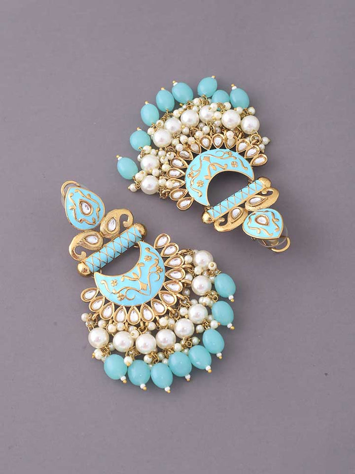 Turquoise Rohani Chandbalis