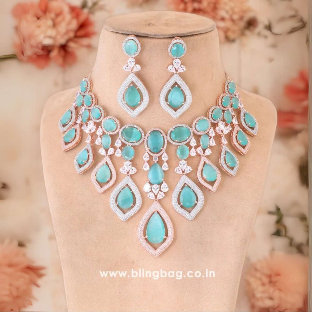 Turquoise Rohesia Zirconia Jewellery Set – Bling Bag