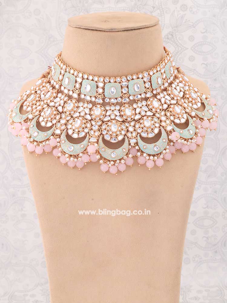 Turquoise Rohira Kundan Jewellery Set