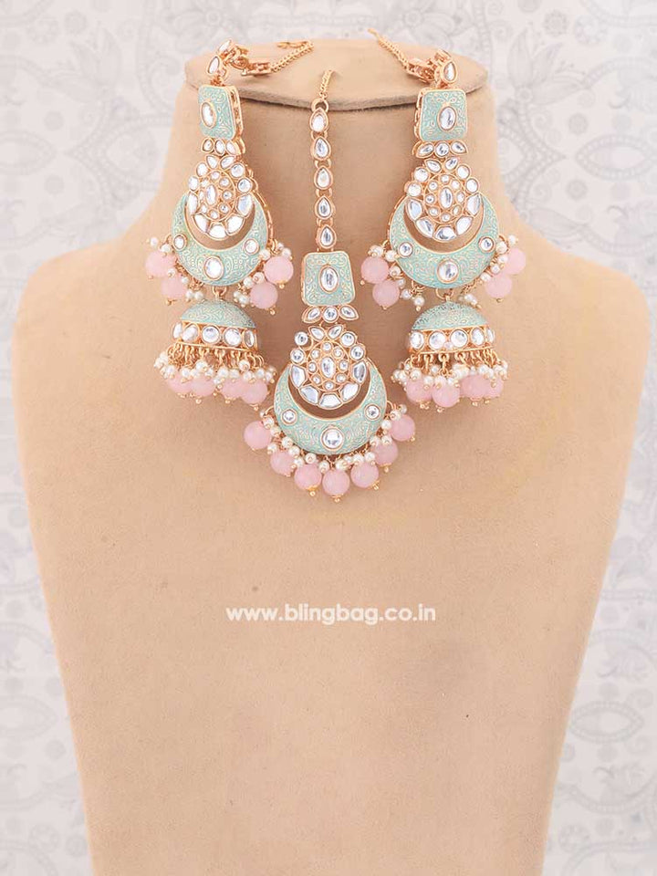 Turquoise Rohira Kundan Jewellery Set
