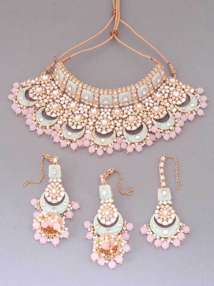 Turquoise Rohira Kundan Jewellery Set