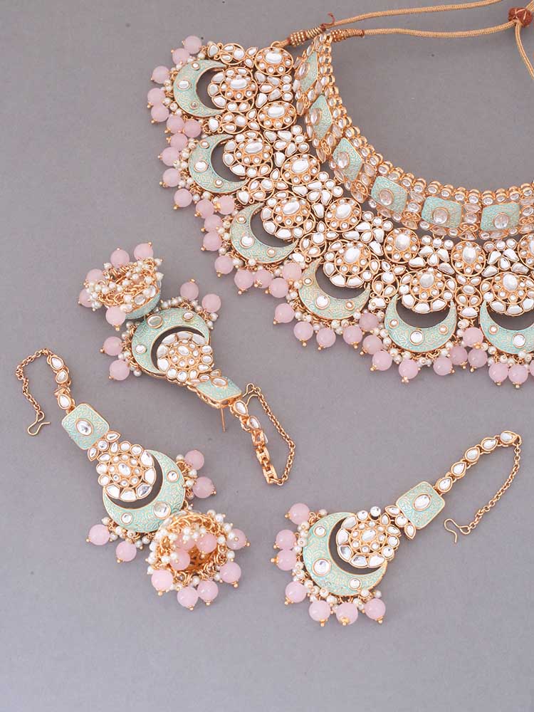 Turquoise Rohira Kundan Jewellery Set