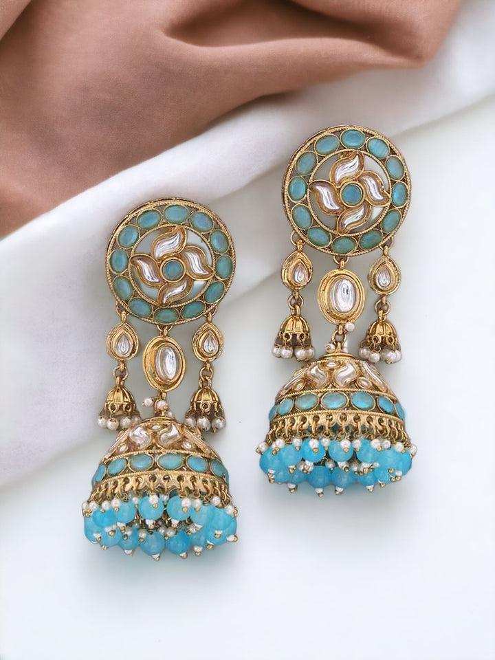 Turquoise Shivani Ethnic Jhumkis