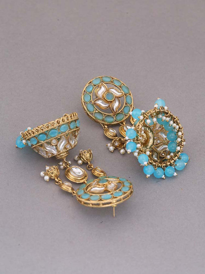 Turquoise Shivani Ethnic Jhumkis