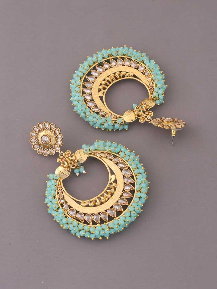 Turquoise Swarna Chandbalis