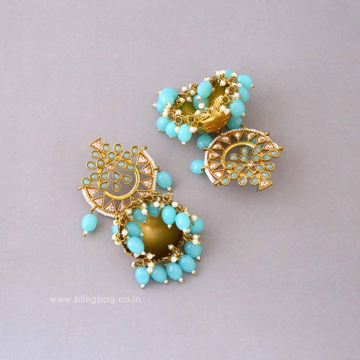 Turquoise Tez Jhumkis - EOSS