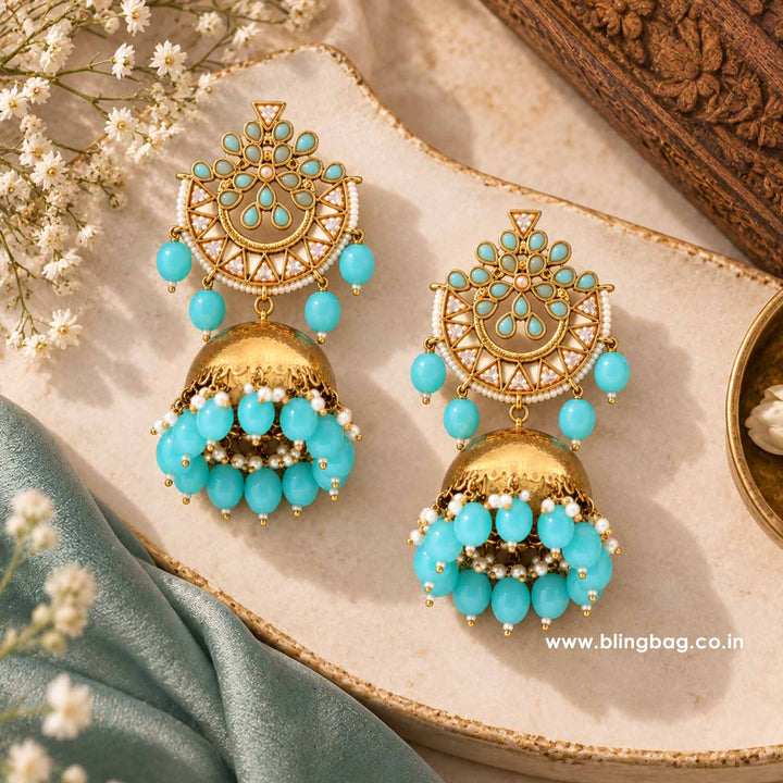 Turquoise Tez Jhumkis - EOSS