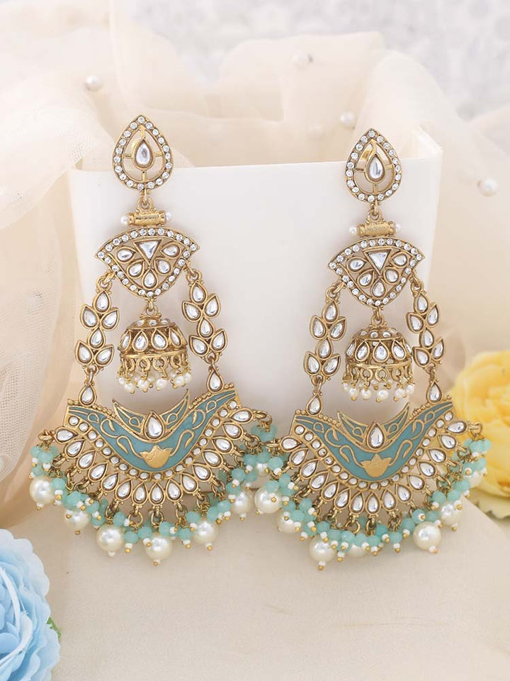 Turquoise Trikani Chandbalis