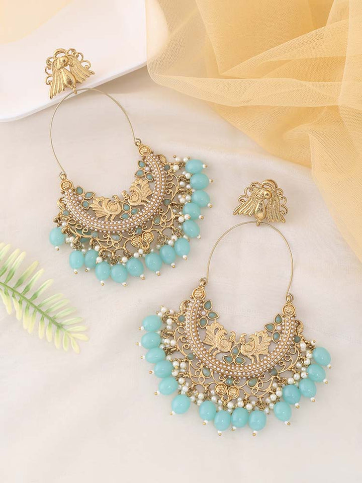 Turquoise Tulza Ethnic Chandbalis