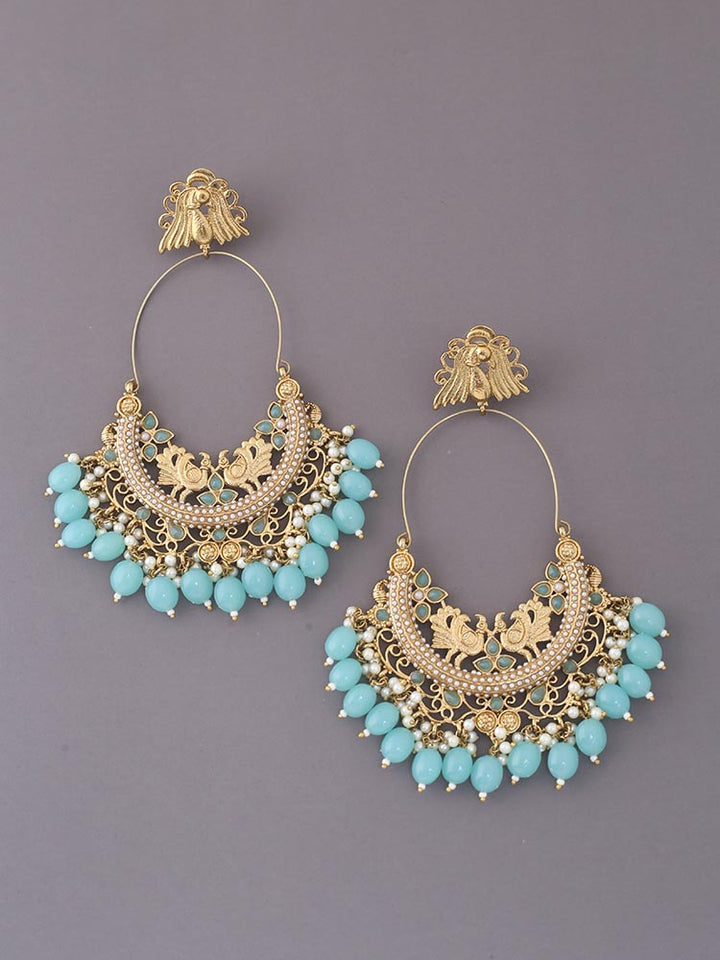 Turquoise Tulza Ethnic Chandbalis