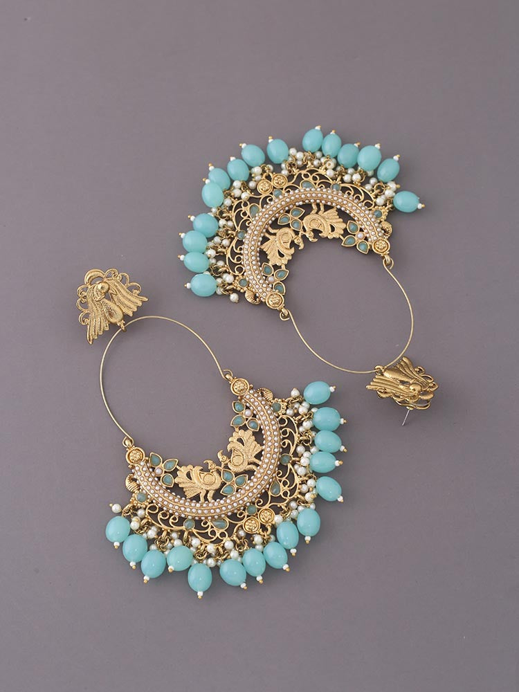 Turquoise Tulza Ethnic Chandbalis