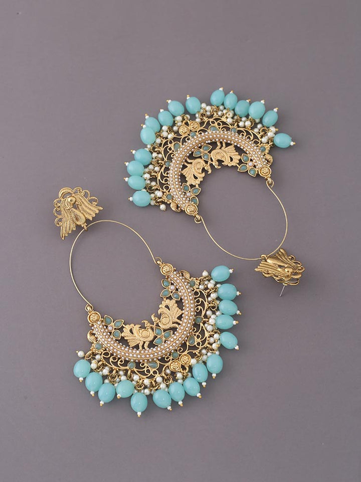 Turquoise Tulza Ethnic Chandbalis