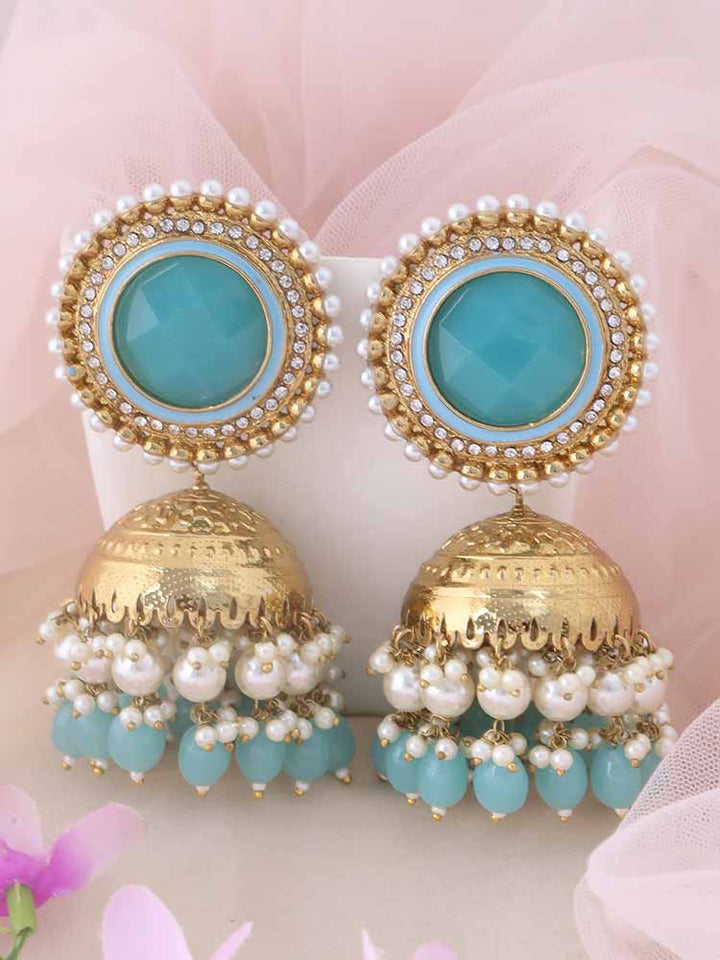Turquoise Vasu Jhumkis
