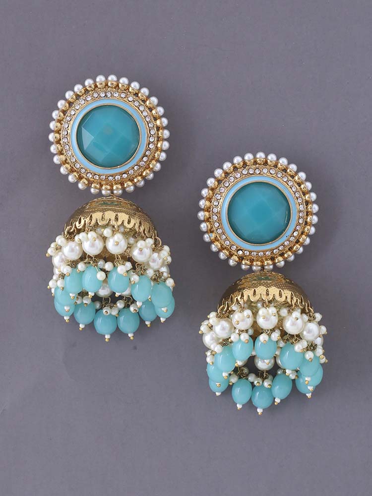 Turquoise Vasu Jhumkis