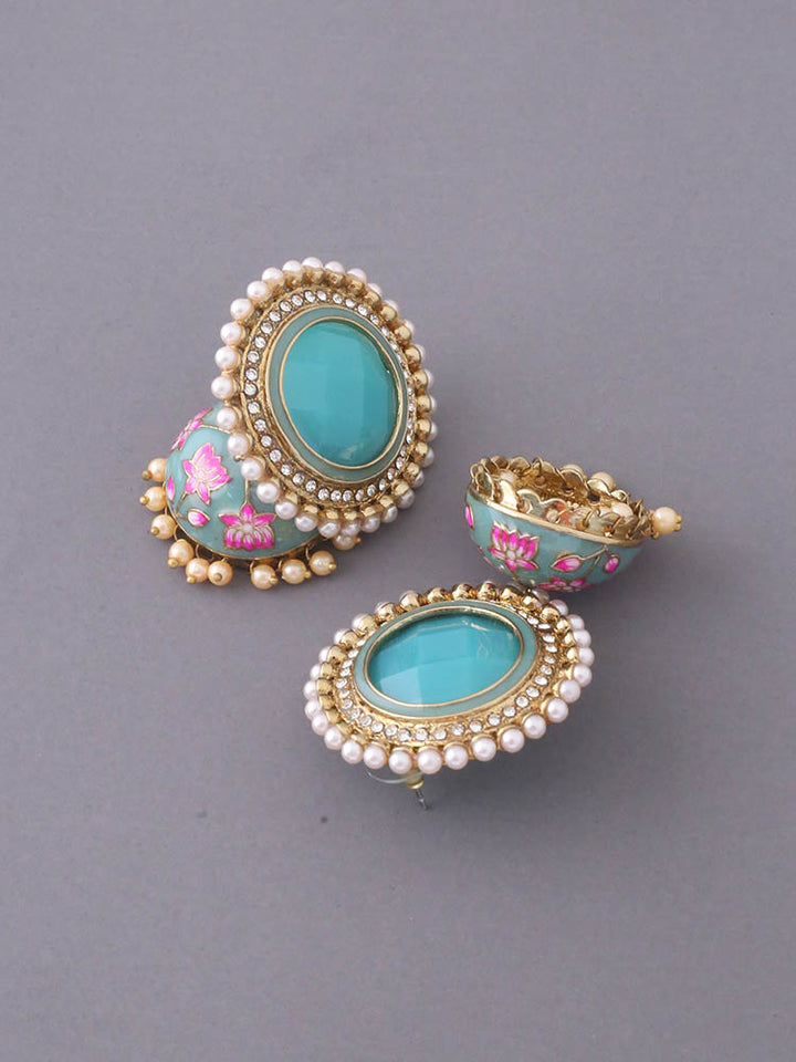 Turquoise Virat Jhumkis