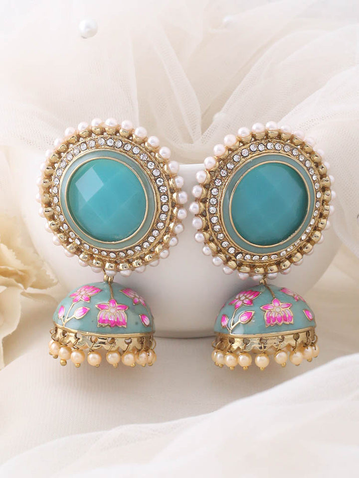 Turquoise Virat Jhumkis