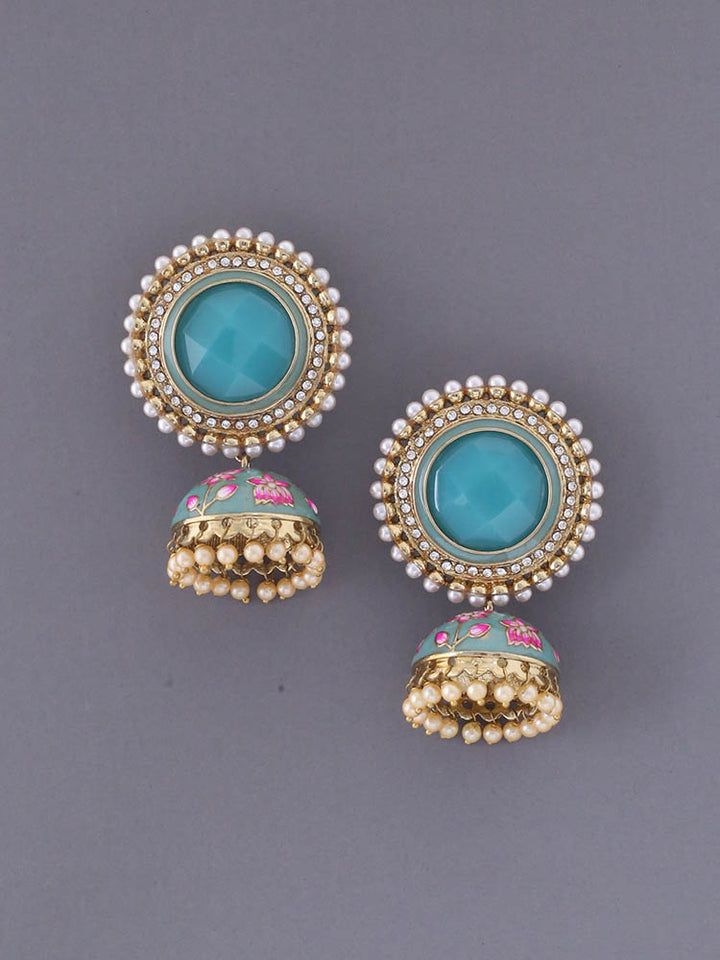 Turquoise Virat Jhumkis