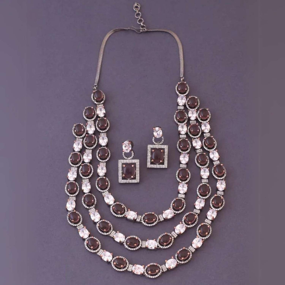 Wine Adriene Zirconia Jewellery Set