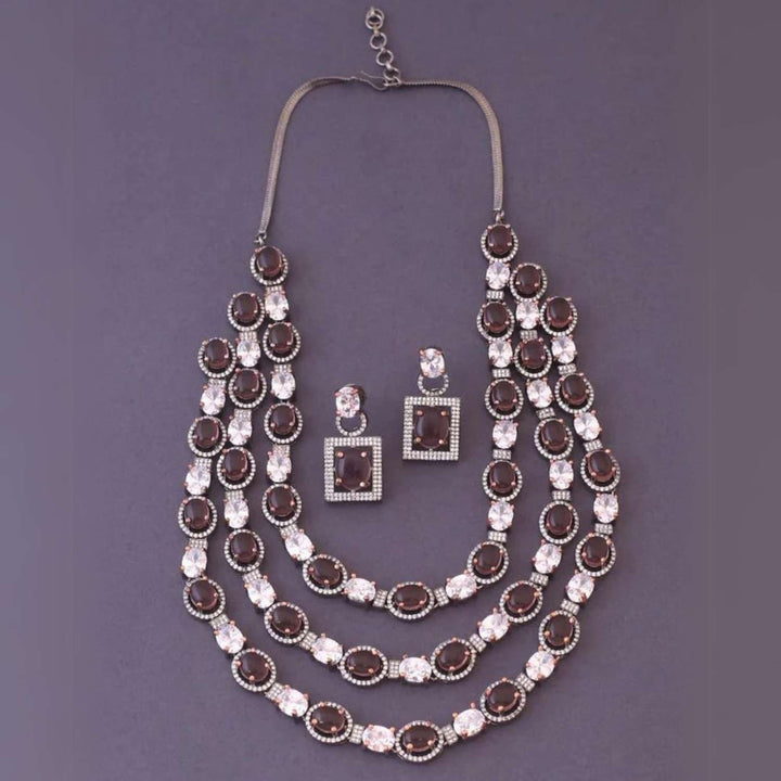 Wine Adriene Zirconia Jewellery Set