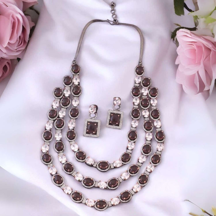 Wine Adriene Zirconia Jewellery Set