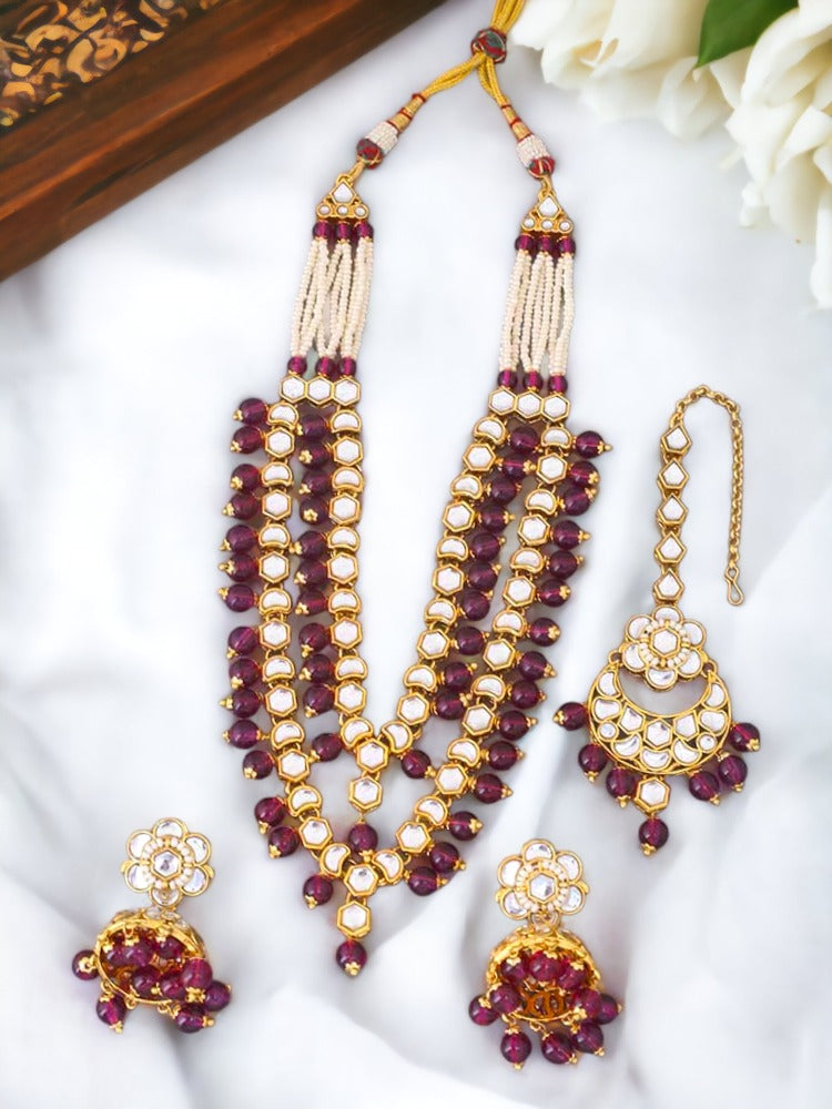 Wine Ashwarya Jewellery Set