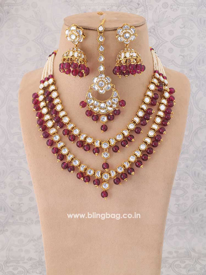 Wine Ashwarya Jewellery Set