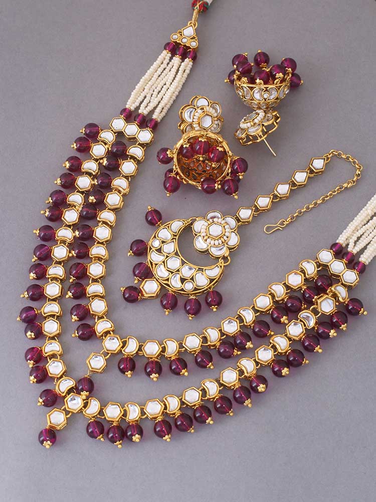Wine Ashwarya Jewellery Set