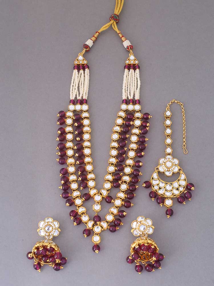 Wine Ashwarya Jewellery Set