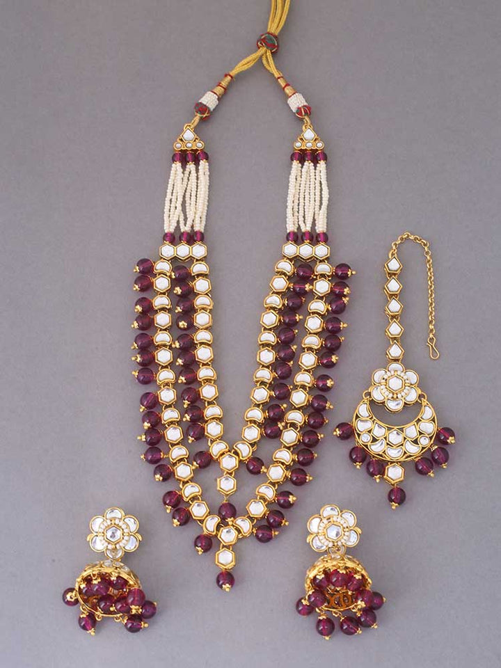 Wine Ashwarya Jewellery Set
