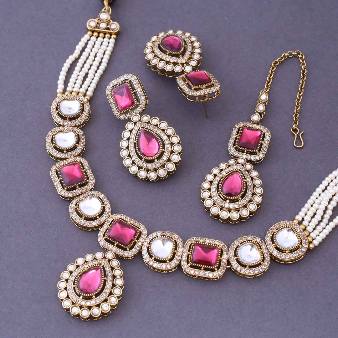 Wine Gisele Victorian Jewellery Set-New Arrival