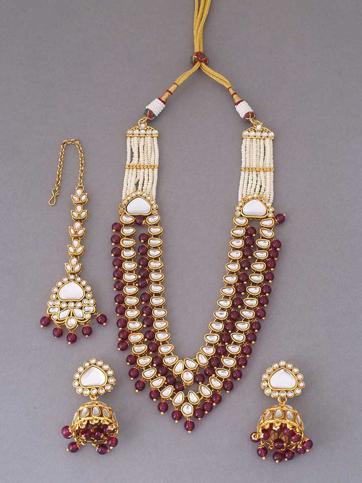 Wine Parini Kundan Jewellery Set