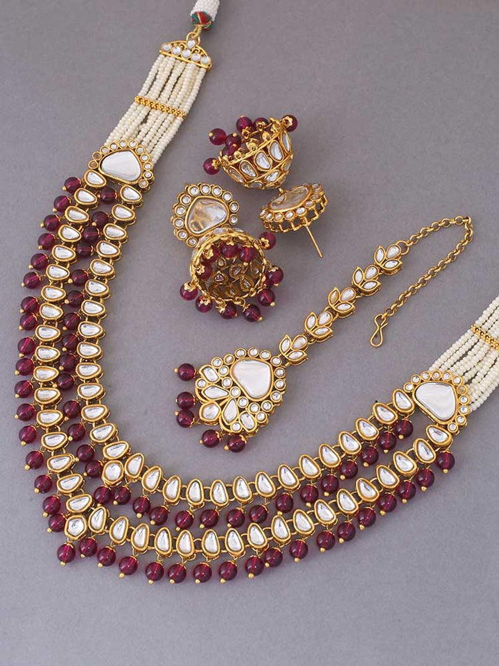 Wine Parini Kundan Jewellery Set
