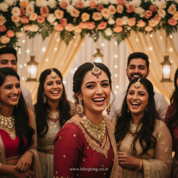 Wine Roshnika Kundan Jewellery Set