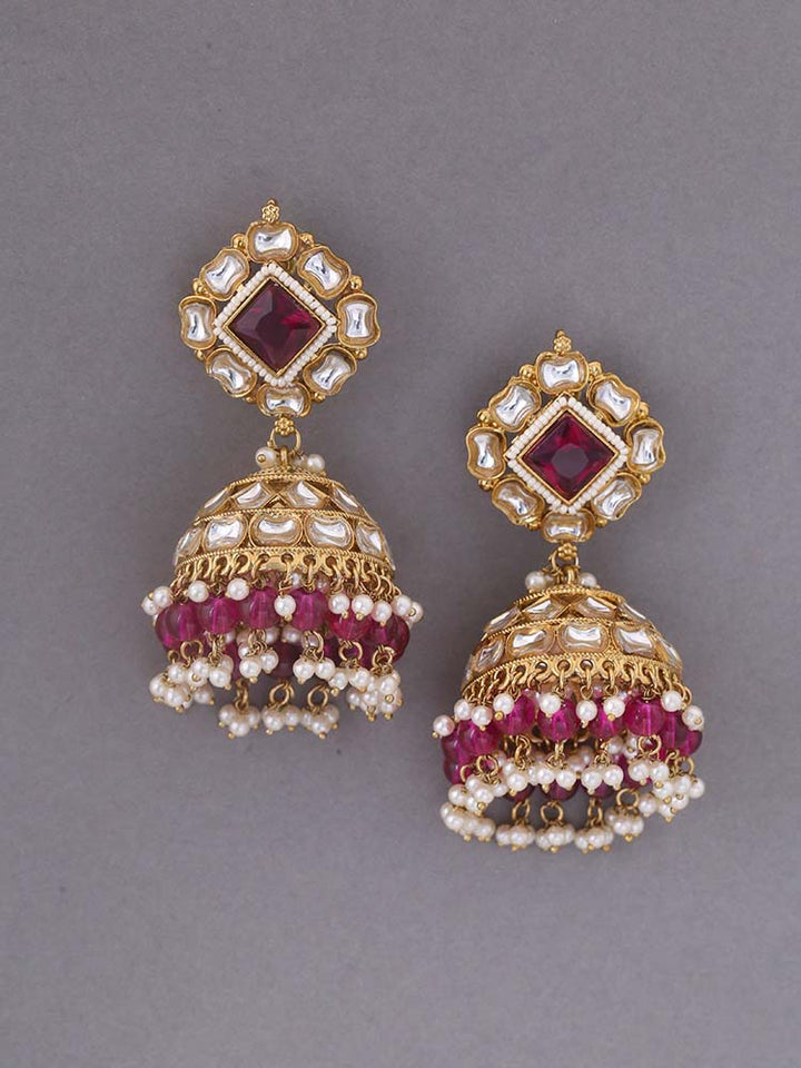 Wine Sadhika Ethnic Jhumkis