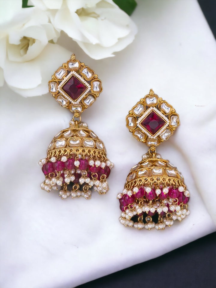 Wine Sadhika Ethnic Jhumkis