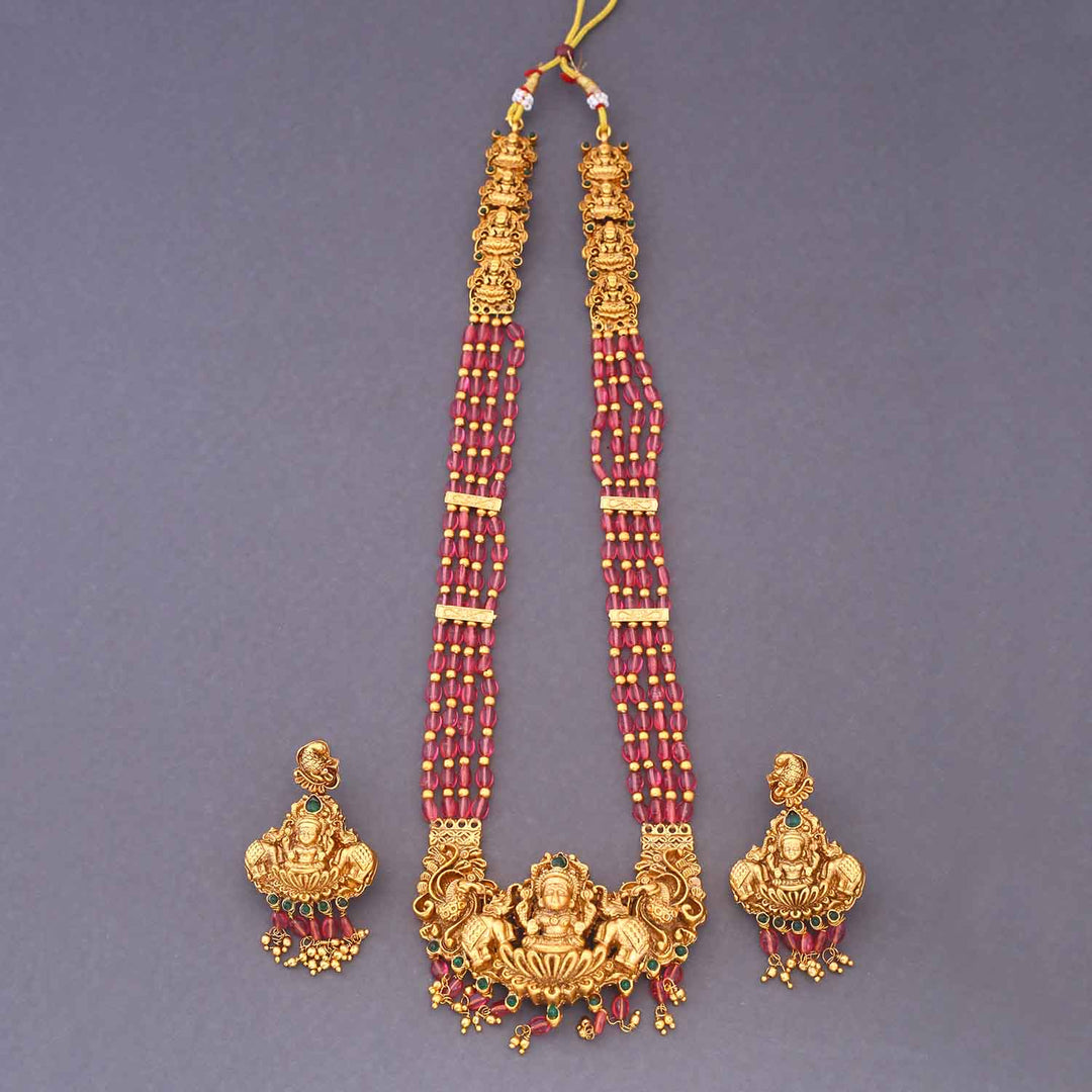 Wine Sharanya Temple Jewellery Set - New Arrival