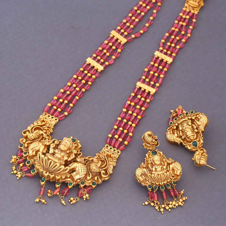 Wine Sharanya Temple Jewellery Set - New Arrival