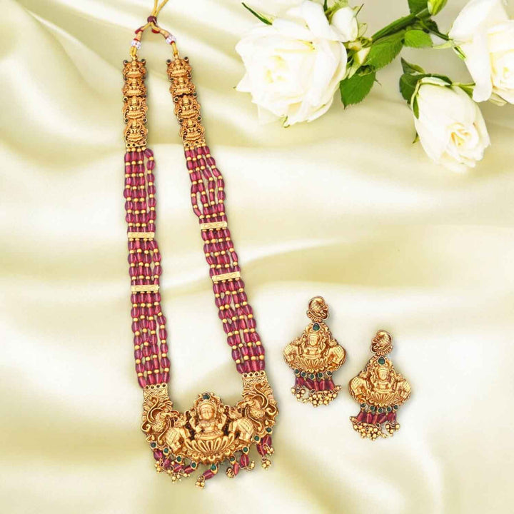 Wine Sharanya Temple Jewellery Set - New Arrival