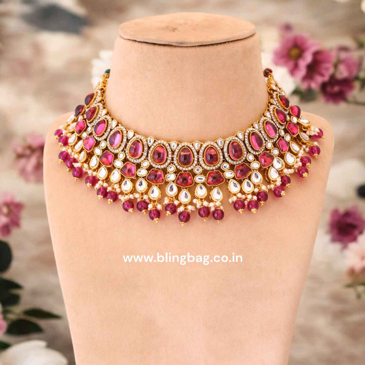 Wine Shushmita Kundan Jewellery Set
