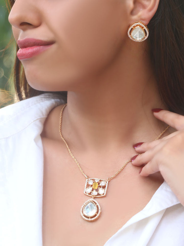 Yellow Azielia Zirconia Jewellery Set