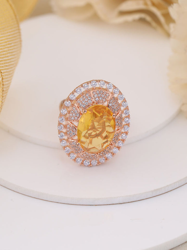 Yellow Blanche Zirconia Ring