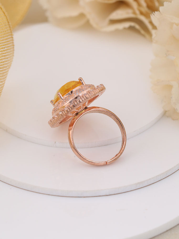 Yellow Blanche Zirconia Ring